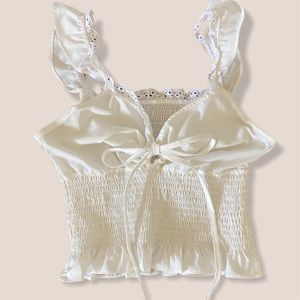 🤎SOLD🤎cute summer white tank top blouse